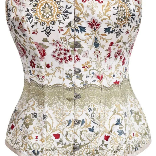 Overbust Corset Vintage Floral Tapestry Elegance