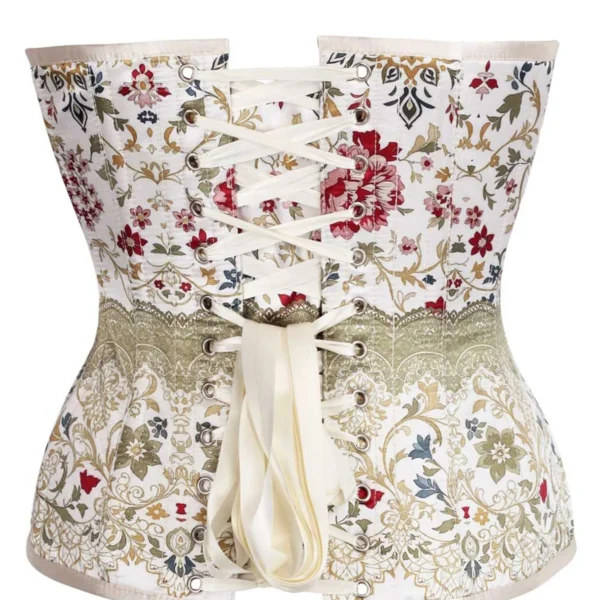 Overbust Corset Vintage Floral Tapestry Elegance