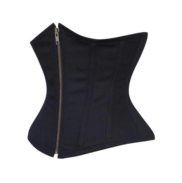 Black Cotton Underbust Waist Cincher Corset