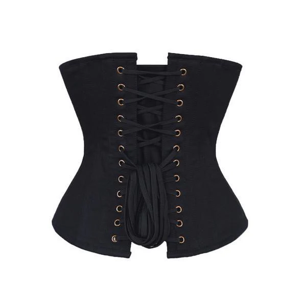 Black Cotton Underbust Waist Cincher Corset