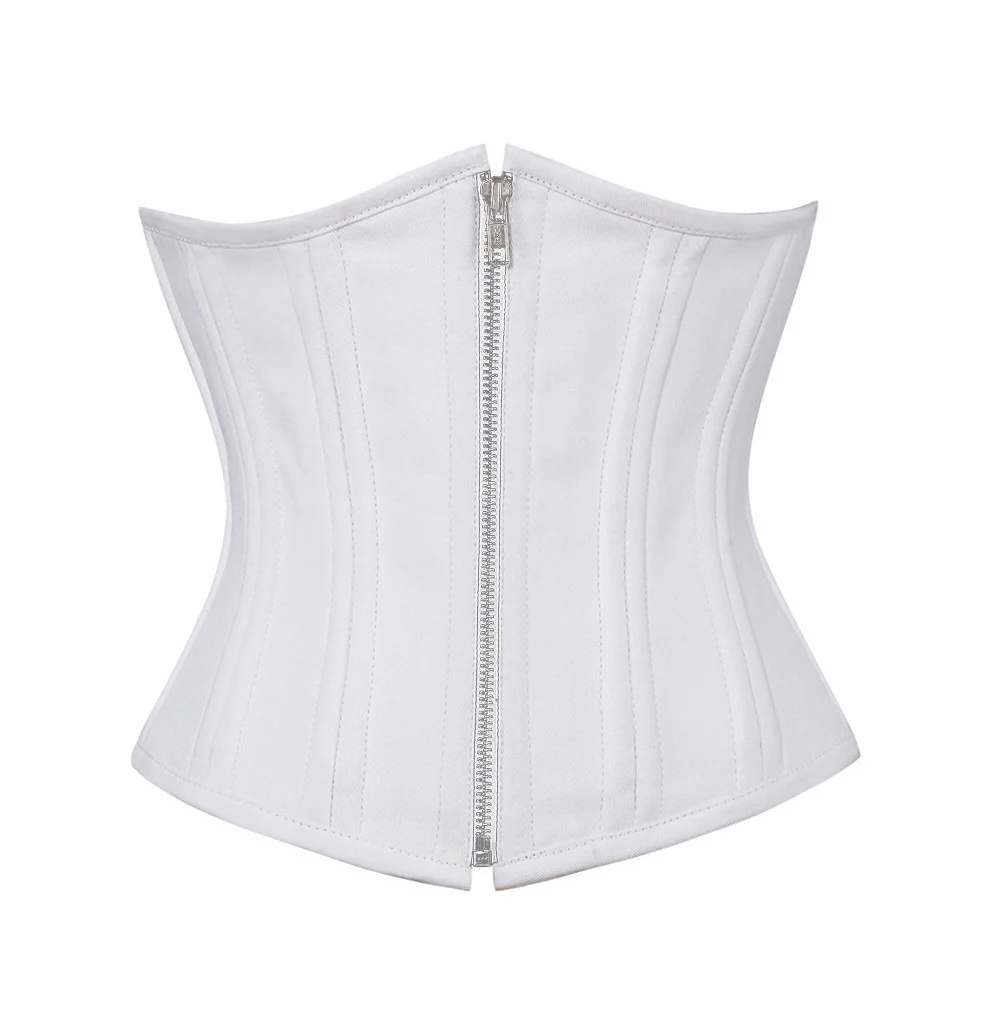 White Waist Training Plus Size Corset With Zipper White Waist Training Plus Size Corset With Zipper