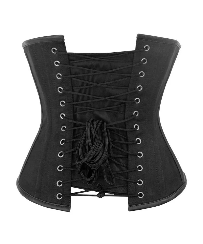 Criss Cross Black Cotton Underbust Waist Trainer For Women