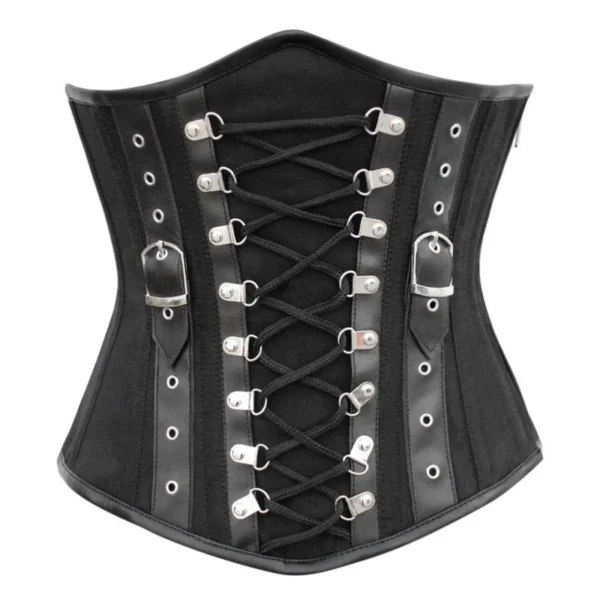 Criss Cross Black Cotton Underbust Waist Trainer For Women