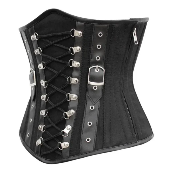 Criss Cross Black Cotton Underbust Waist Trainer For Women