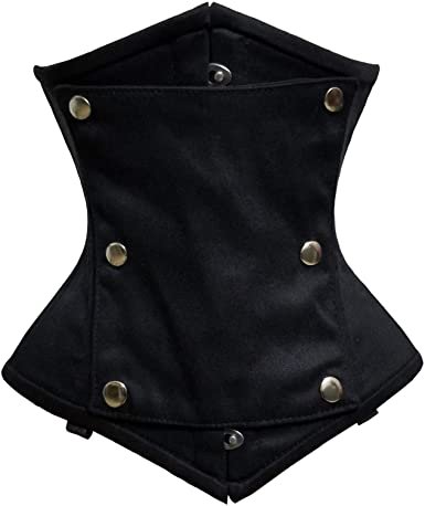 Black Cotton Steel Boned Underbust Waist Trainer for Women