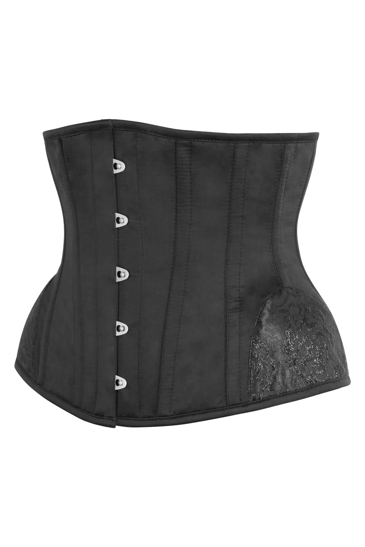 Black Underbust With Contrast Brocade Hip Panel