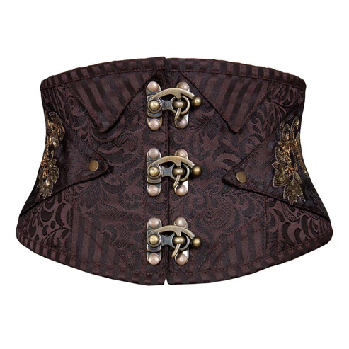 Steampunk Waspie Corset Belt Coffee Black