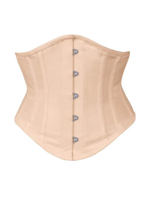 Beige Cotton Waist Training Steel Boned Sexy Underbust Corset Beige Cotton Waist Training Steel Boned Sexy Underbust Corset