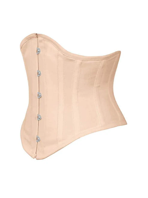 Beige Cotton Waist Training Steel Boned Sexy Underbust Corset Beige Cotton Waist Training Steel Boned Sexy Underbust Corset