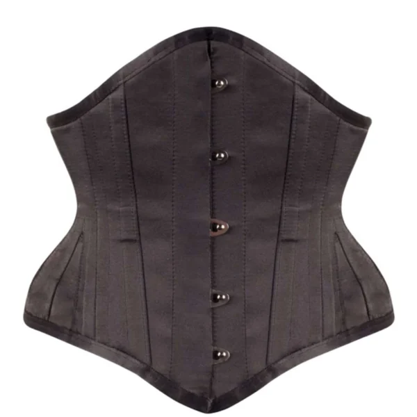 Black Satin Waist Training Waspie Underbust Corset