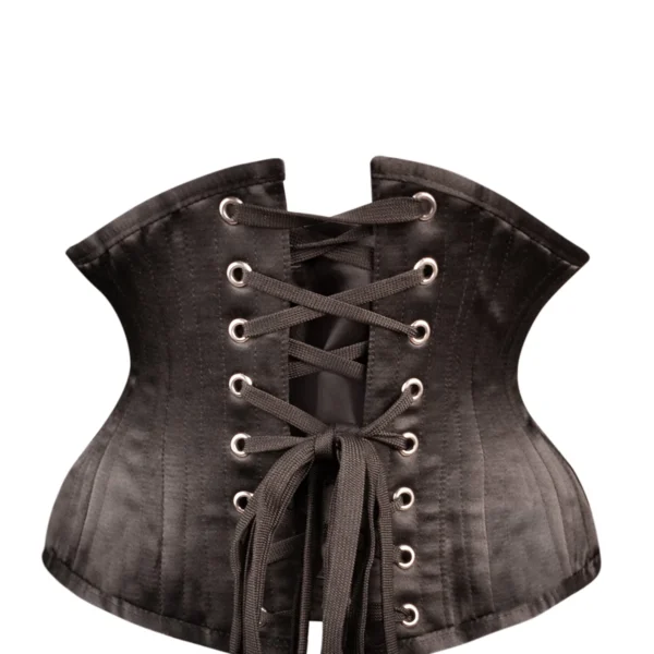 Black Satin Waist Training Waspie Underbust Corset
