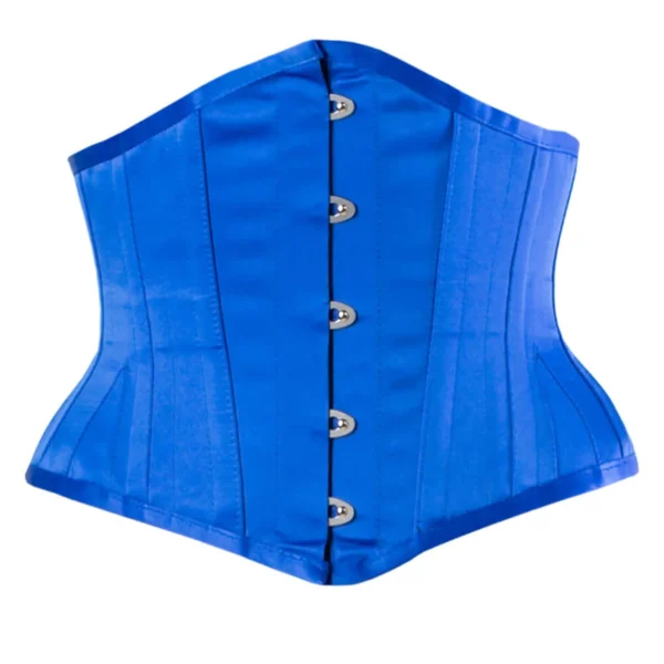 Blue Satin Waist Training Waspie Underbust Corset