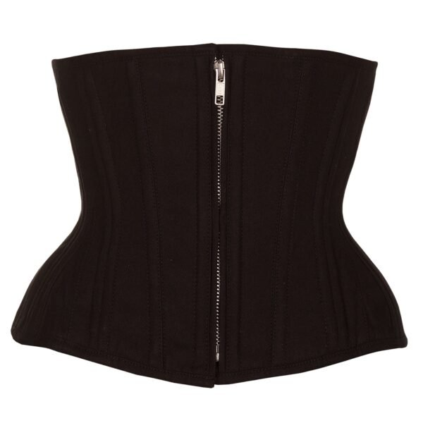 Cotton Black Waist Training Corset with Zip