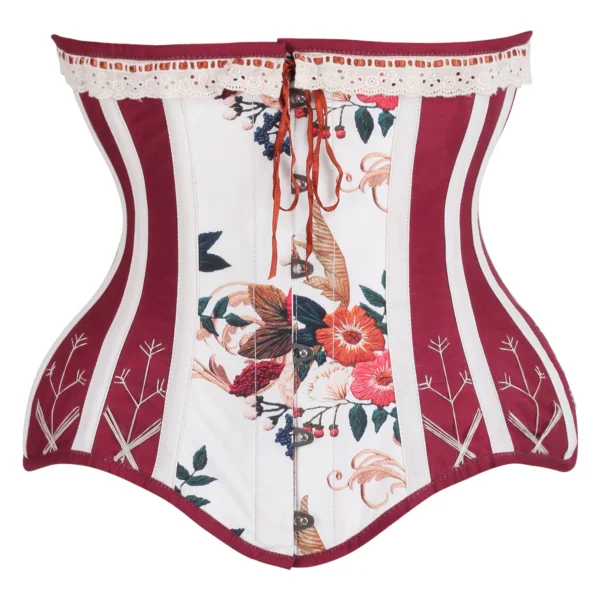Historic Underbust Floral Print Corset with Flossing