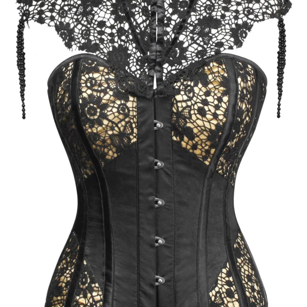 Gothic Inspired Corset Top For Women with Collar
