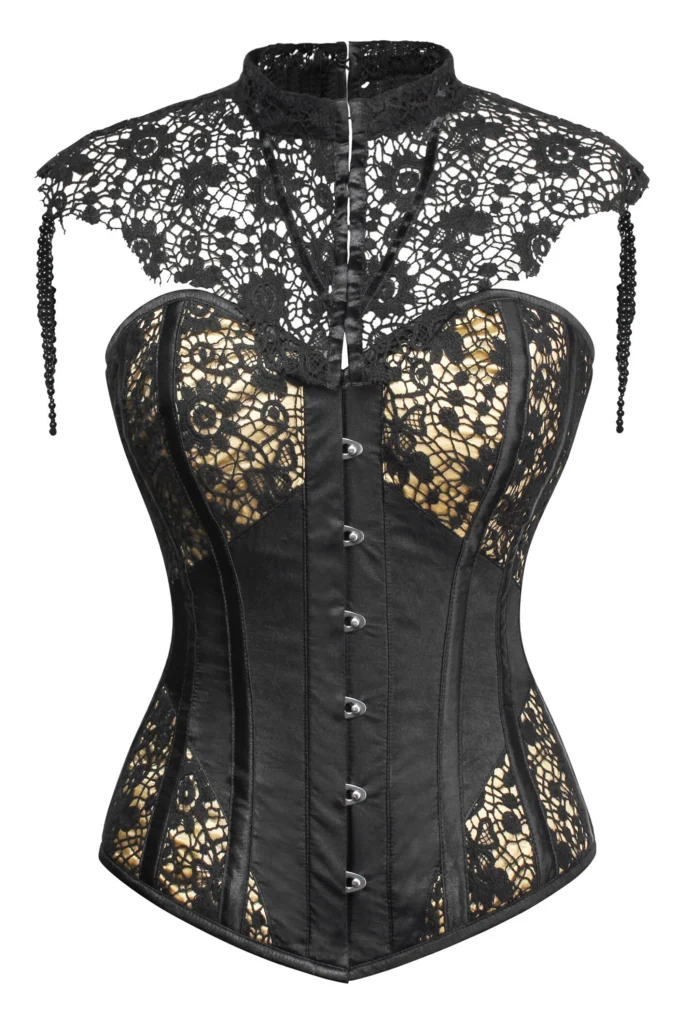 Gothic Inspired Corset Top For Women with Collar