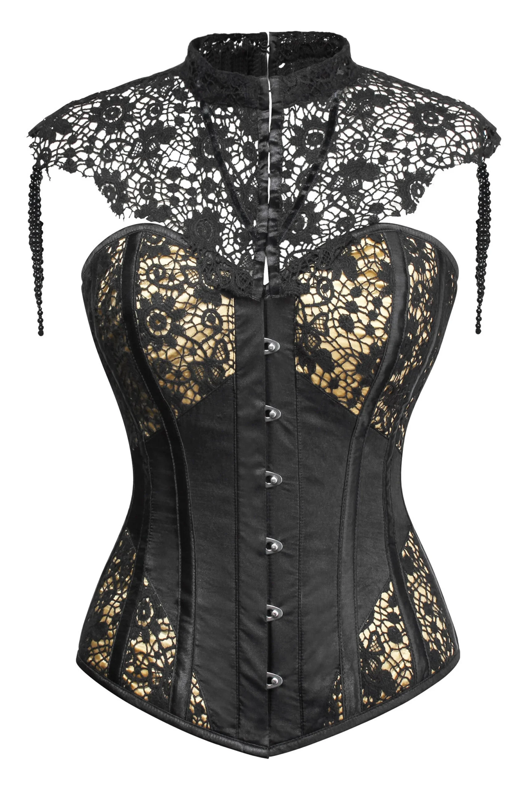 Gothic Inspired Corset Top For Women with Collar Gothic Inspired Corset Top For Women with Collar