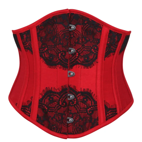Red Waist Taming Underbust with Decorative Lace