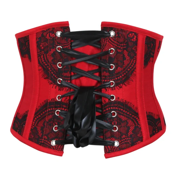 Red Waist Taming Underbust with Decorative Lace
