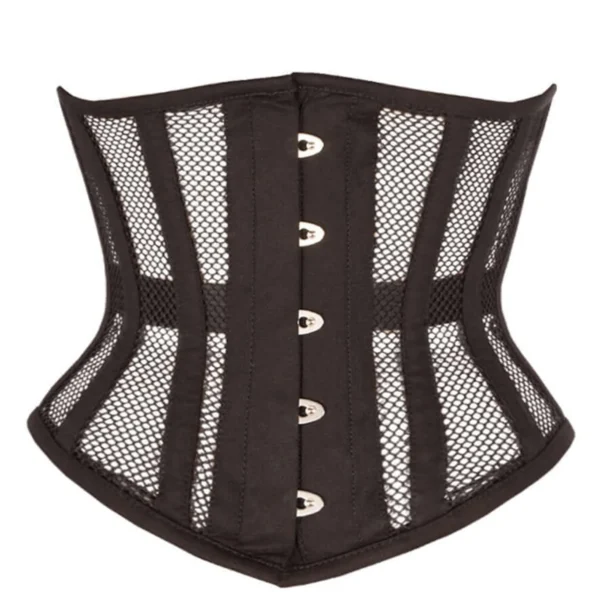 Black Mesh Waspie Underbust Short Corset