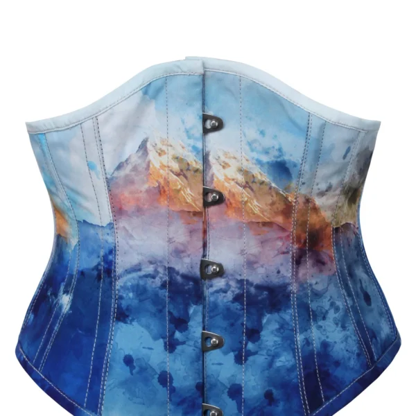 Misty Mountain Print Waspie Underbust Corset