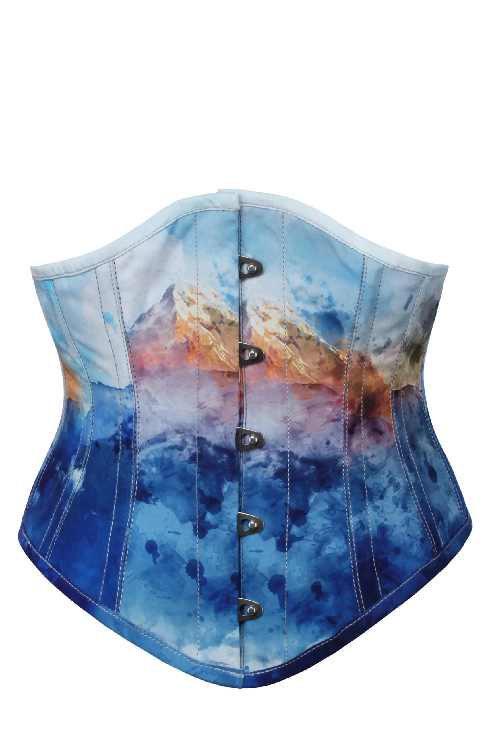 Misty Mountain Print Waspie Underbust Corset Misty Mountain Print Waspie Underbust Corset