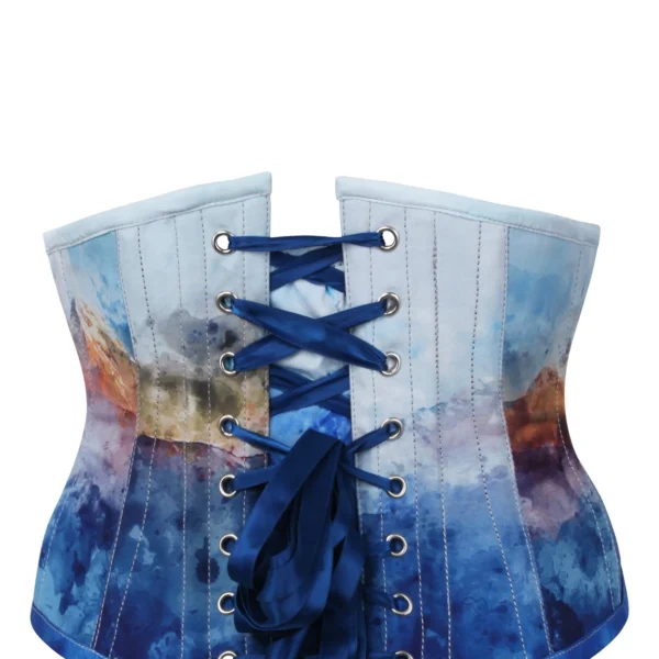 Misty Mountain Print Waspie Underbust Corset