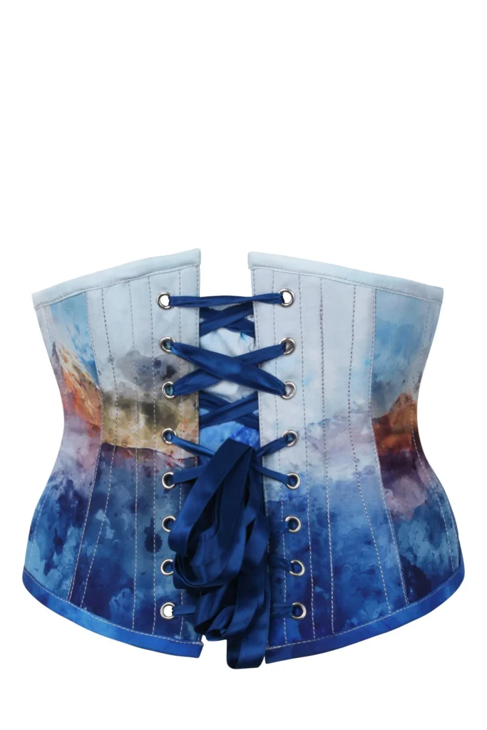 Misty Mountain Print Waspie Underbust Corset