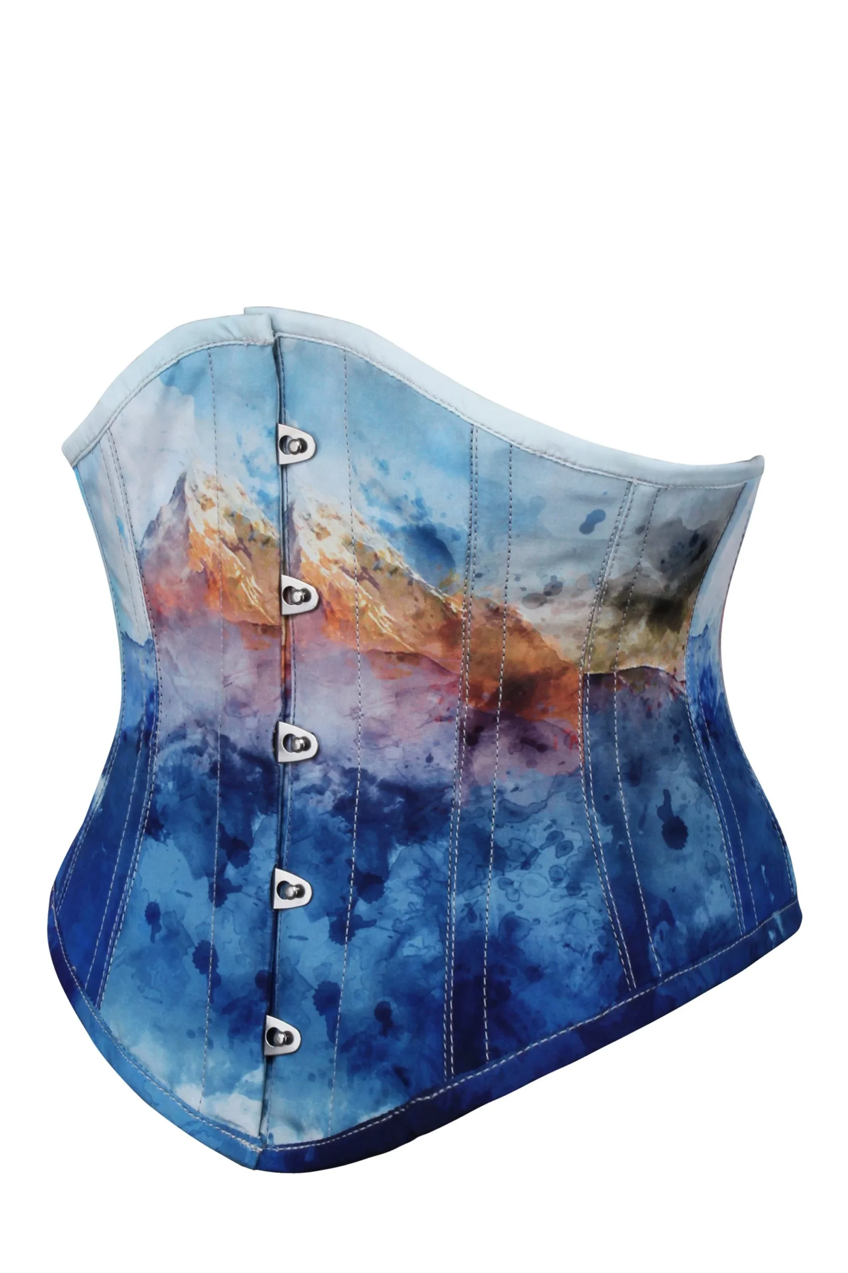 Misty Mountain Print Waspie Underbust Corset Misty Mountain Print Waspie Underbust Corset