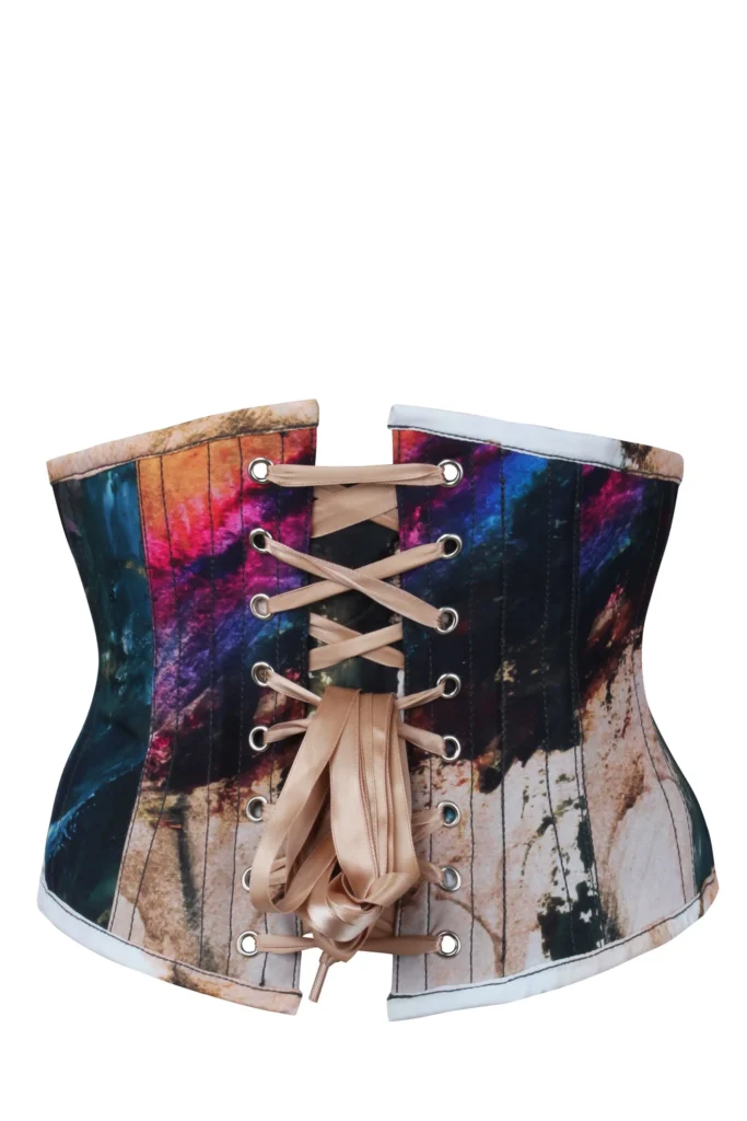 Abstract Ink Waspie Underbust Corset