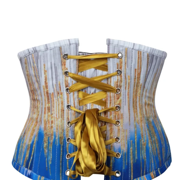 Blue and Gold Waspie Underbust Corset