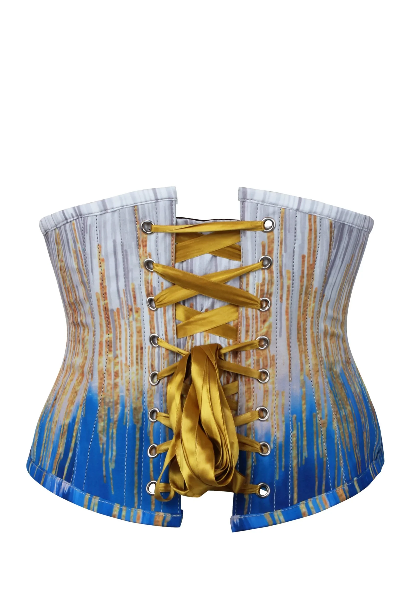 Blue and Gold Waspie Underbust Corset Blue and Gold Waspie Underbust Corset