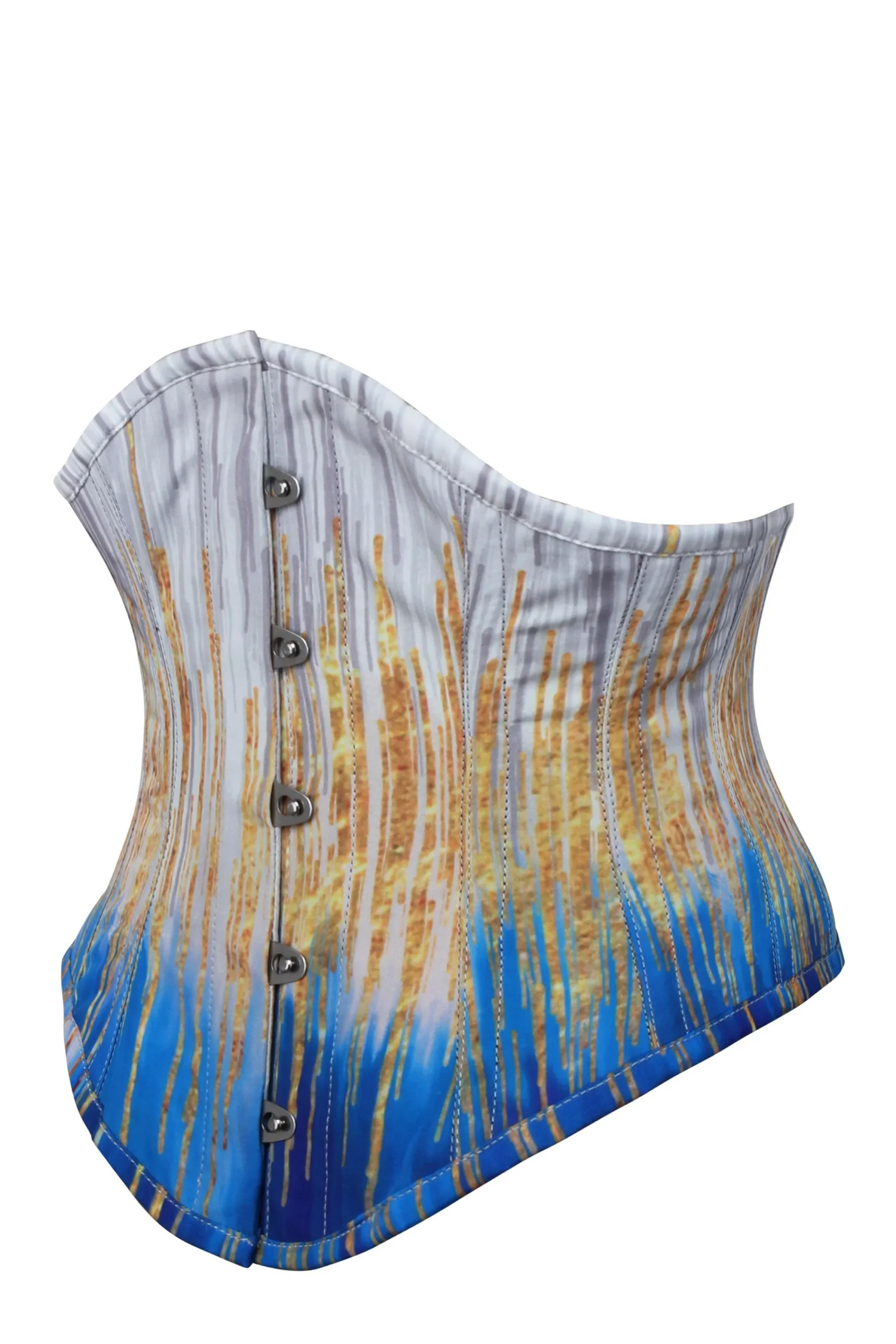 Blue and Gold Waspie Underbust Corset Blue and Gold Waspie Underbust Corset