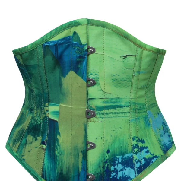 Green and Blue Color Blot Waspie Corset
