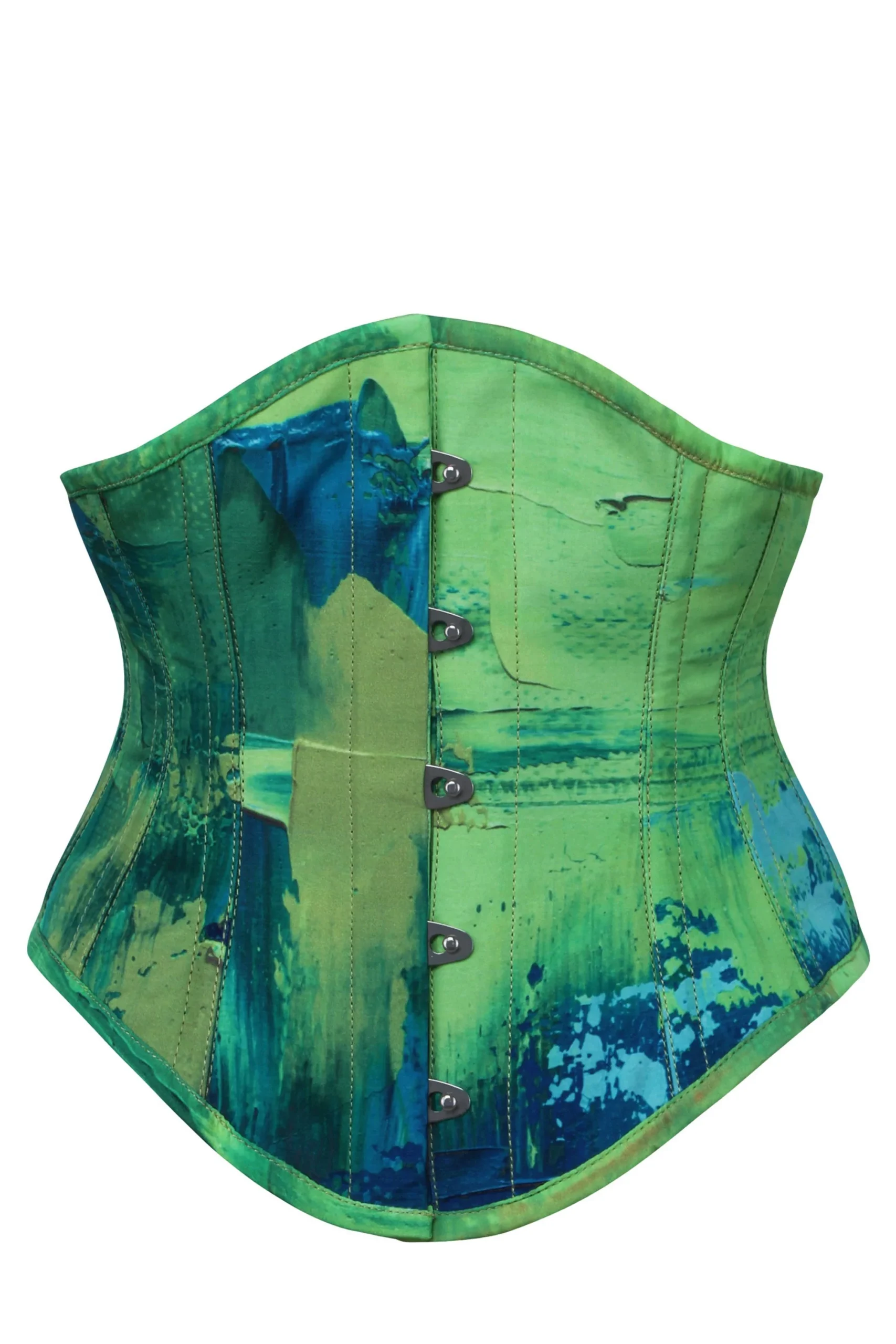 Green and Blue Color Blot Waspie Corset Green and Blue Color Blot Waspie Corset