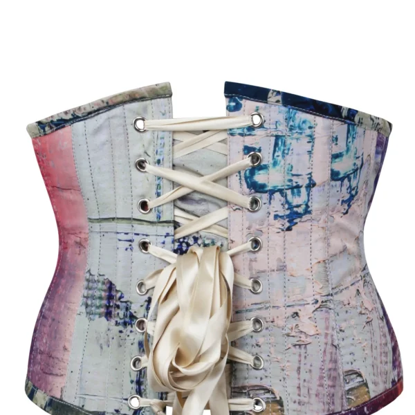 Vibrant Purple and Cream Snake Print Waspie Corset