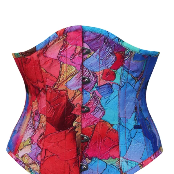 Kaleidoscopic Exposed Petal Waspie Underbust Corset
