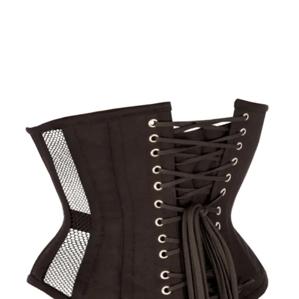 Black Mesh Waspie Underbust Short Corset