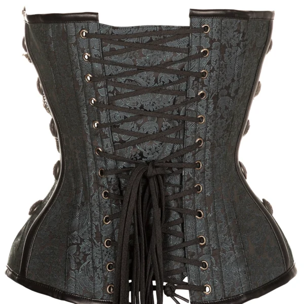 Black Steampunk Gothic Overbust Corset With Chains