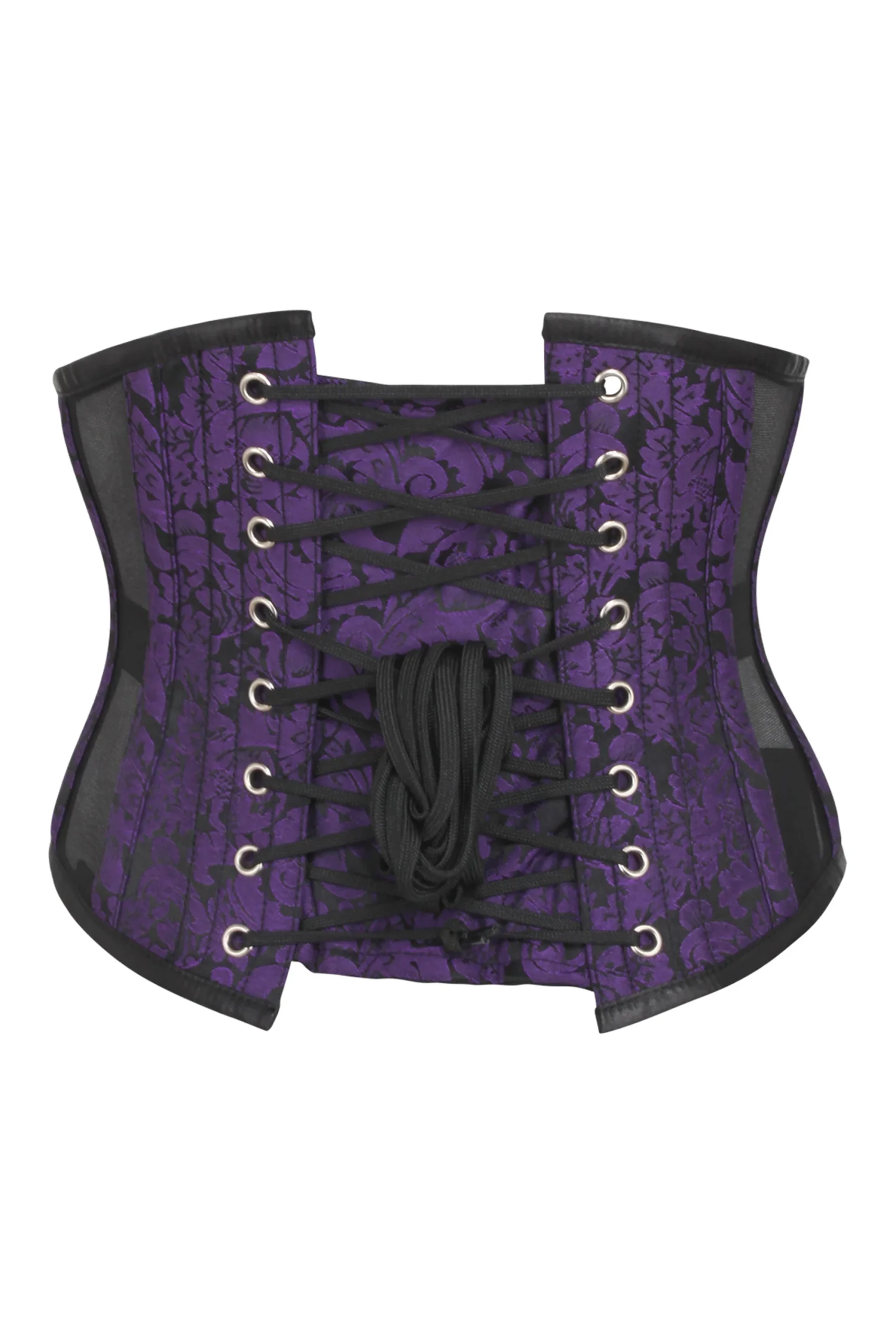 Purple Brocade Waspie Corset with Mesh Panels Purple Brocade Waspie Corset with Mesh Panels