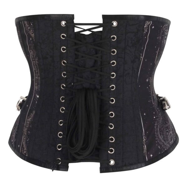 Black Underbust Gothic Corset with Ornate Swing Hooks