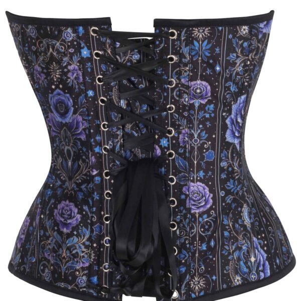 Starlit Roses Overbust Floral Satin Corset Top