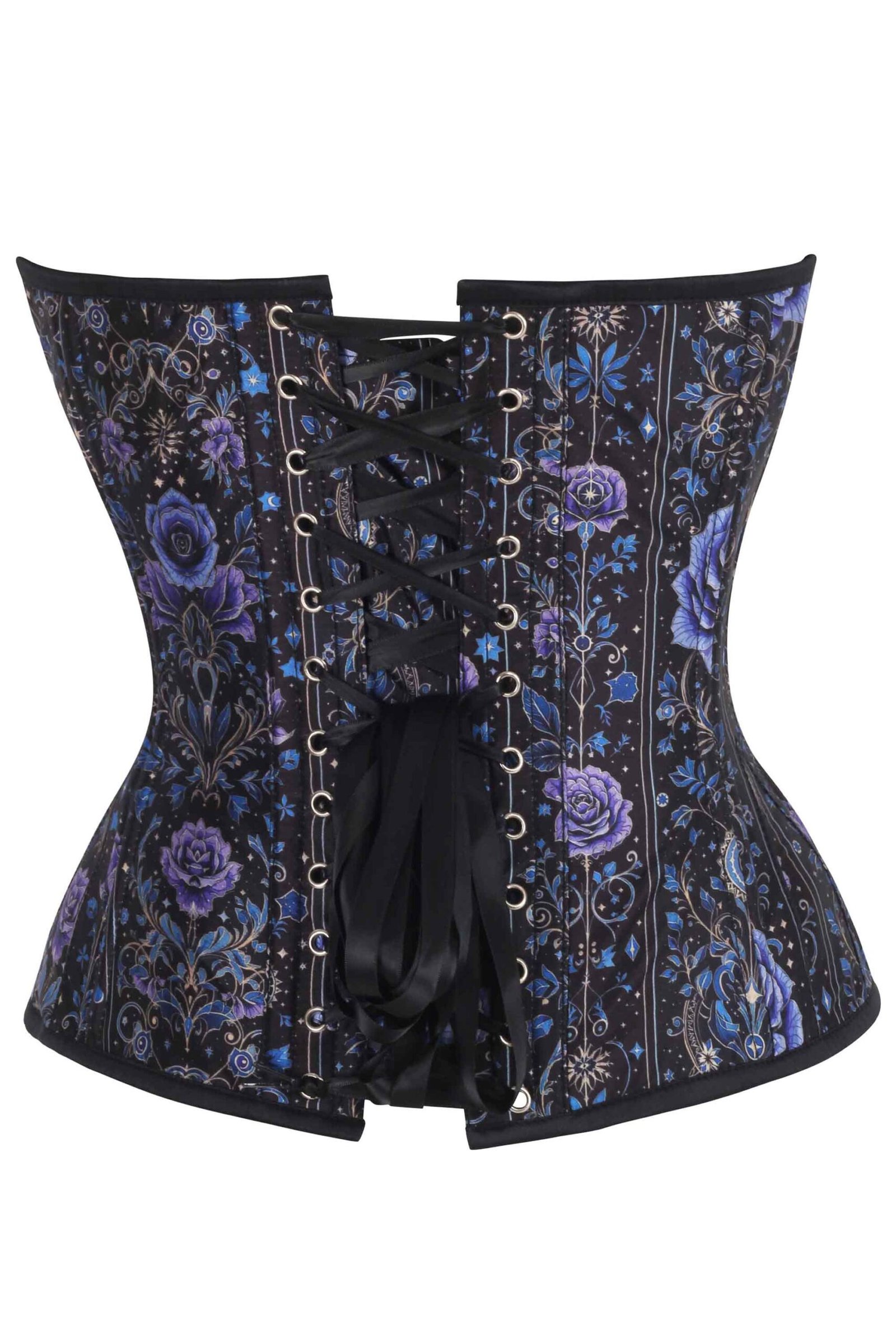 Starlit Roses Overbust Floral Satin Corset Top Starlit Roses Overbust Floral Satin Corset Top