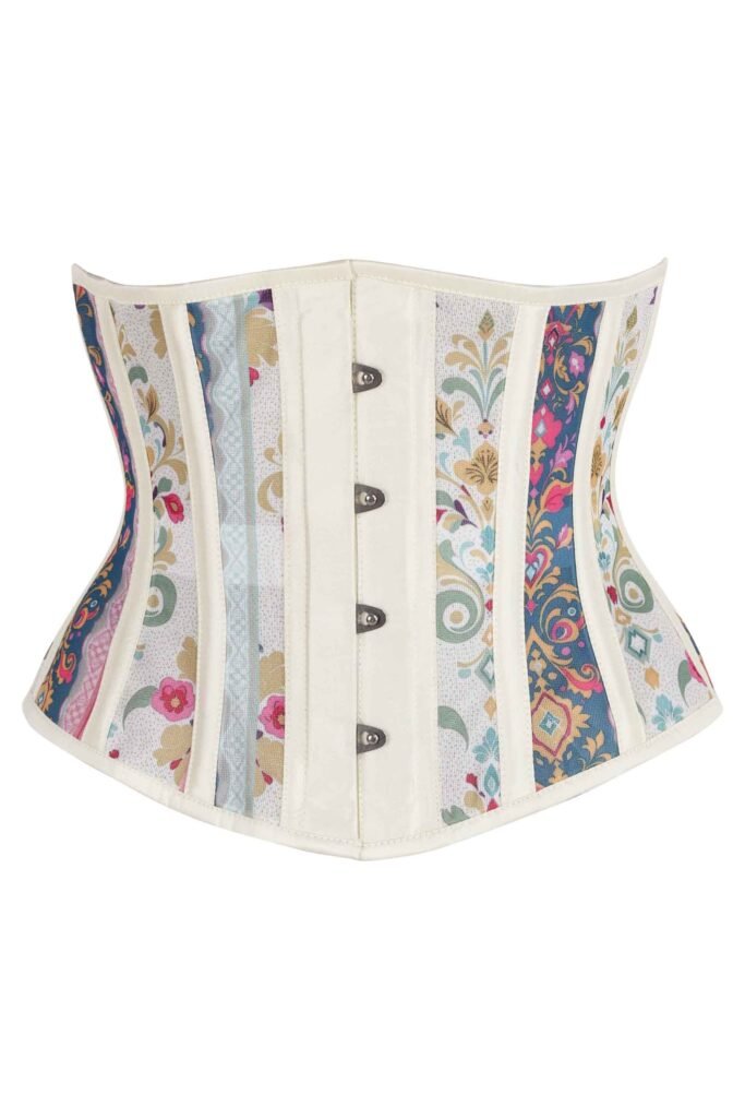Patchwork Brocade Underbust Waist Trainer For Women