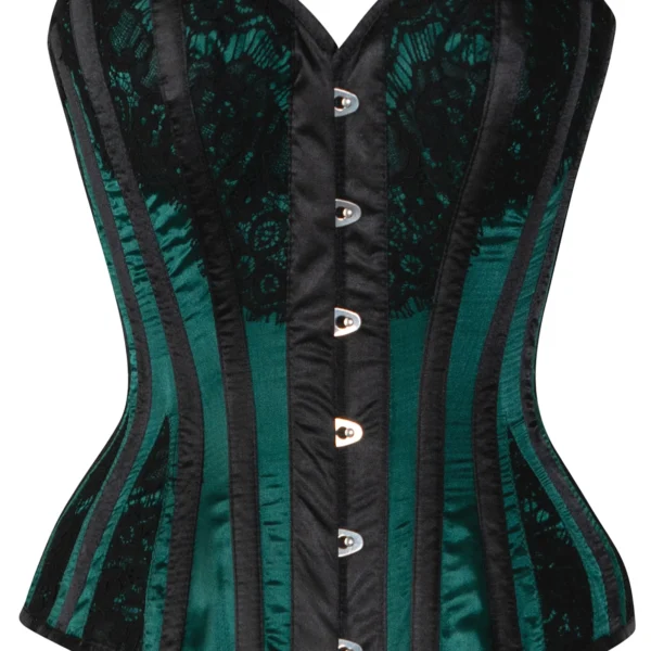 Historic Inspired Green Waist Taming Overbust Corset