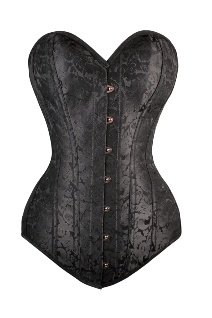 Instant Shape Black Brocade Gothic Overbust Corset Longline