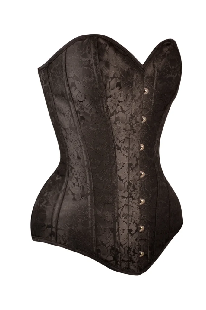Instant Shape Black Brocade Gothic Overbust Corset Longline