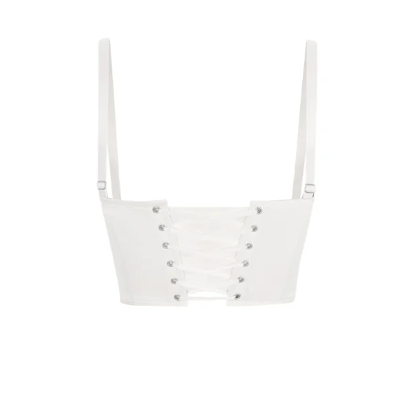 White Short Satin Bustier Top Corset