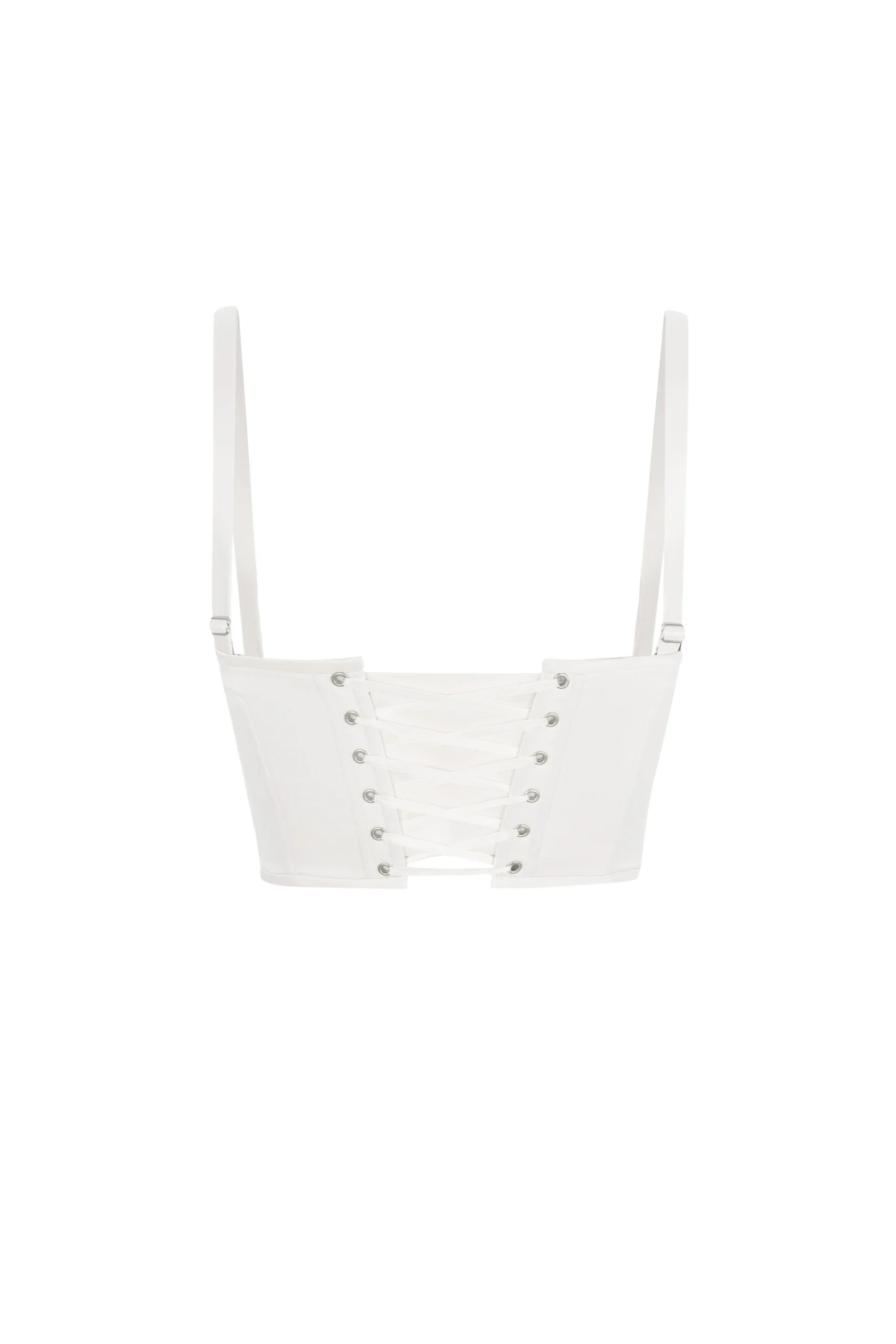 White Short Satin Bustier Top Corset White Short Satin Bustier Top Corset