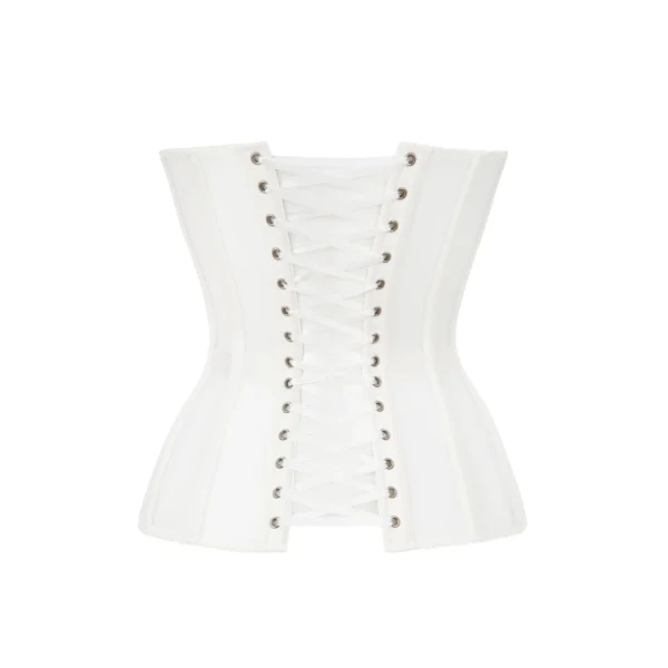 White Mesh Corset Top with Satin Cups